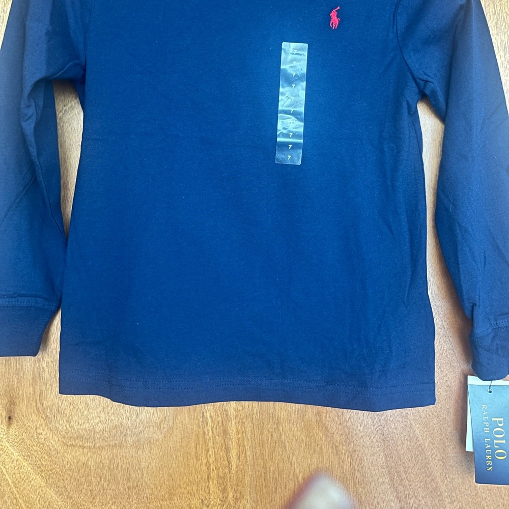 Polo by Ralph Lauren Navy Long-Sleeve Tee with Red Pony